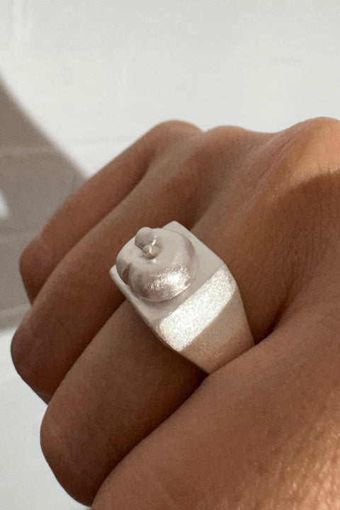 Peach Silver Ring