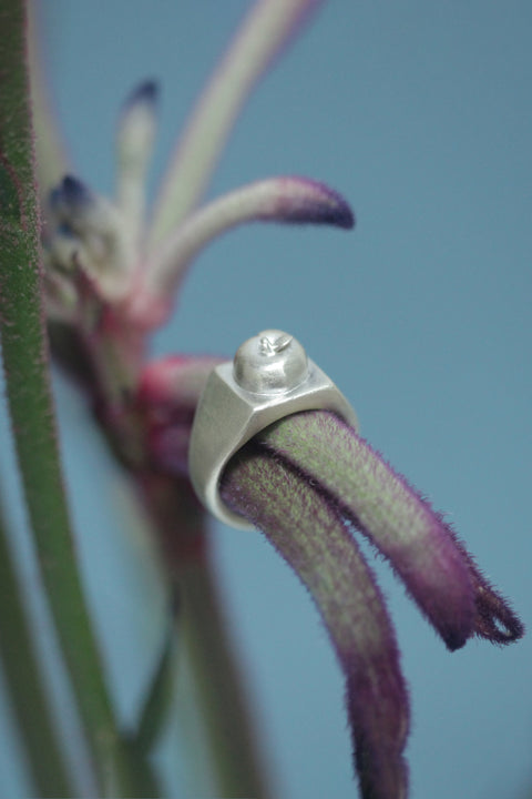 Peach Silver Ring