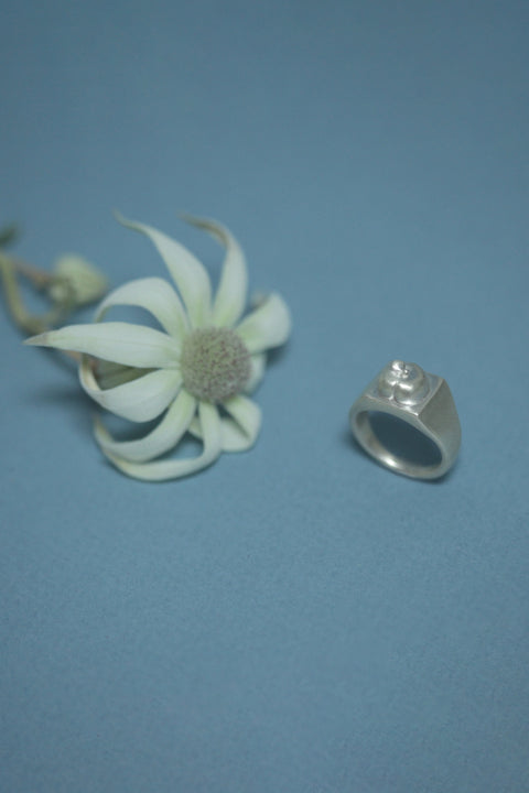 Peach Silver Ring